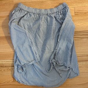 Beachlunchlounge Navy and White Striped Top